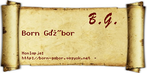 Born Gábor névjegykártya