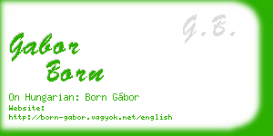 gabor born business card